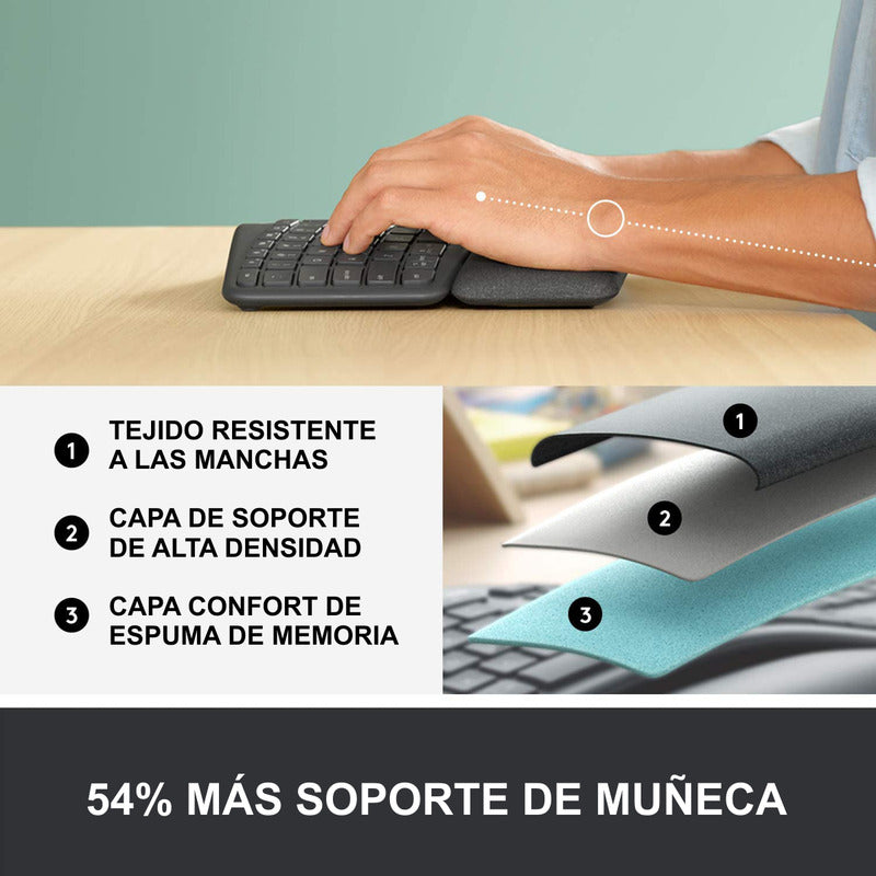 Combo Logitech Ergonómico: Teclado K860 + Mouse Mx Vertical
