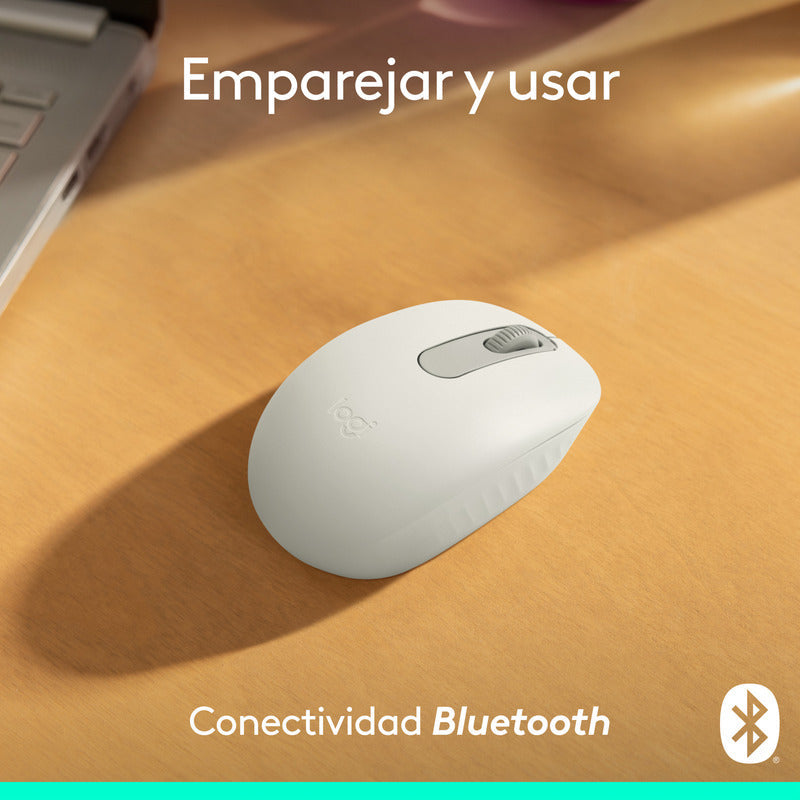 Mouse Inalámbrico Bluetooth Logitech M196, Cómodo Diseño Compacto, Blanco