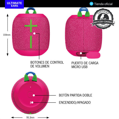 Parlante Impermeable Bluetooth Ultimate Ears Wonderboom 3, Negro
