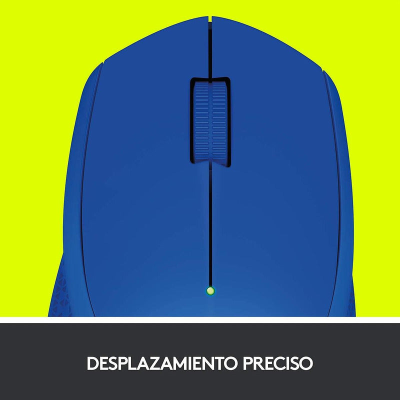 Mouse Inalámbrico Logitech M280 con Cómodo Diseño Curvo, Azul