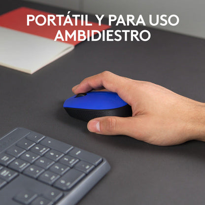 Mouse Inalámbrico Logitech M170, Cómodo Y Portátil, Azul