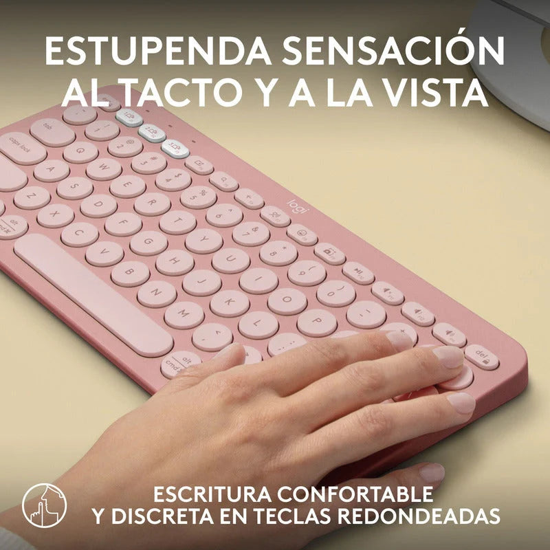 Combo Logitech Mouse Lift Ergo Rosa + Teclado K380 Rosa