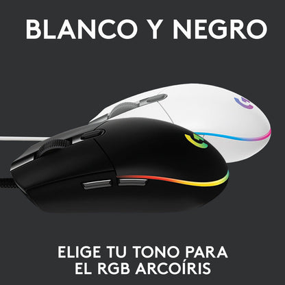 Mouse Gamer Logitech G203 RGB LIGHTSYNC, 6 Botones 8.000 DPI, Negro
