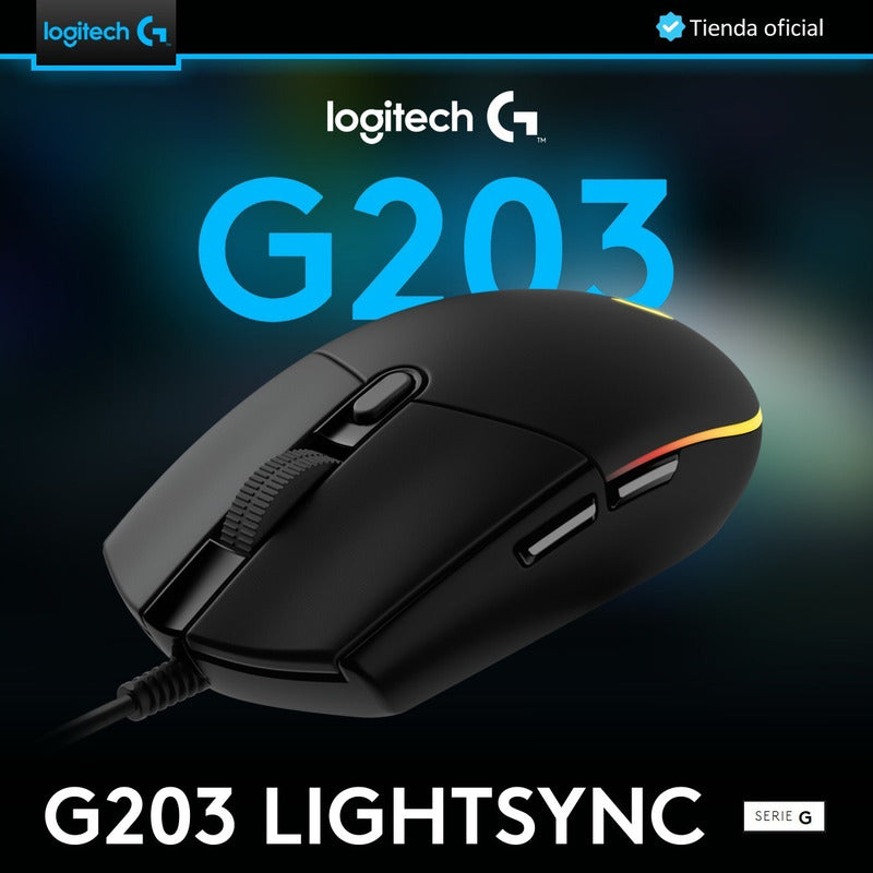 Combo Gamer Teclado Logitech G213 RGB + Mouse G203 RGB + Pad Mouse G240
