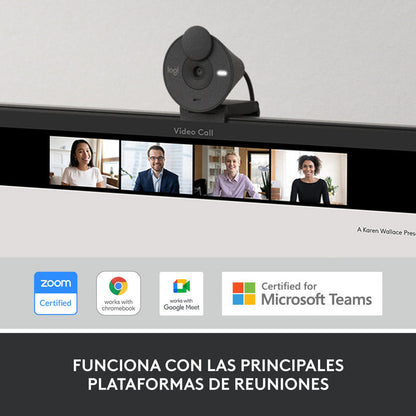 Webcam Logitech Brio 300 Full Hd 1080p Rightlight 2, Grafito