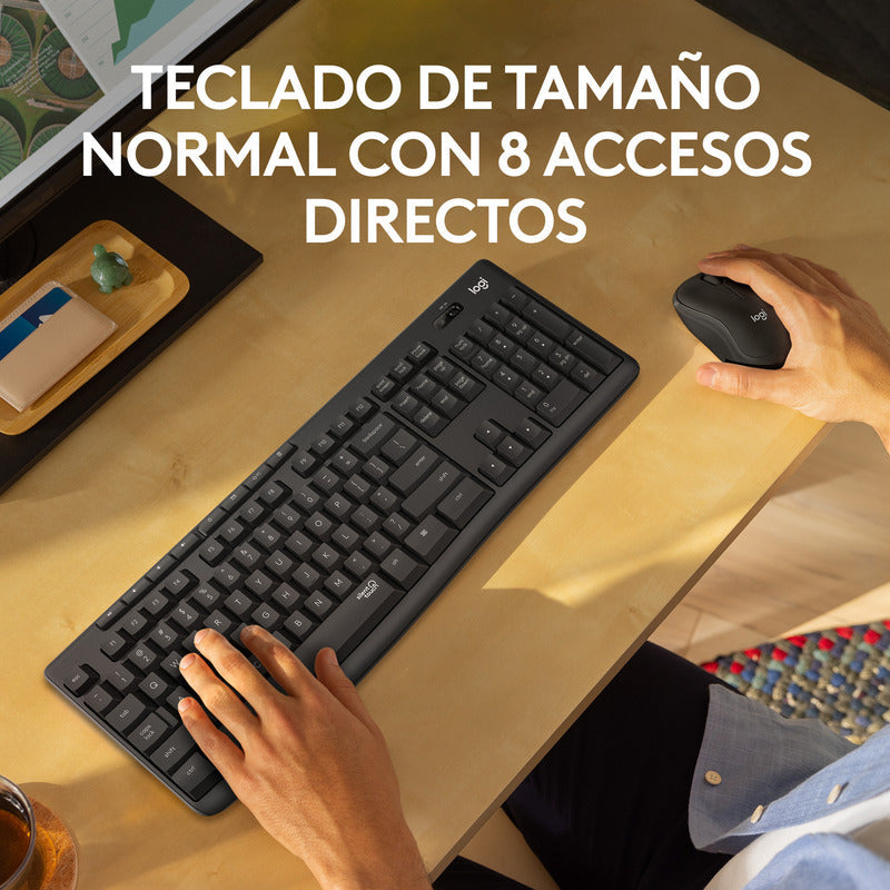 Combo Teclado y Mouse Inalámbrico Silencioso Logitech MK295 Silent