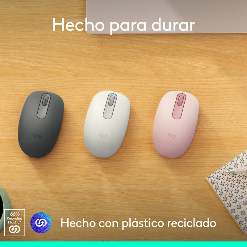 Mouse Inalámbrico Bluetooth Logitech M196, Cómodo Diseño Compacto, Blanco