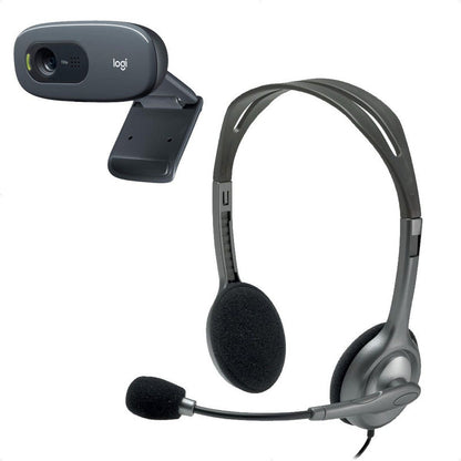 Logitech Combo Webcam C270 Hd 720p + Auricular H111 Estéreo