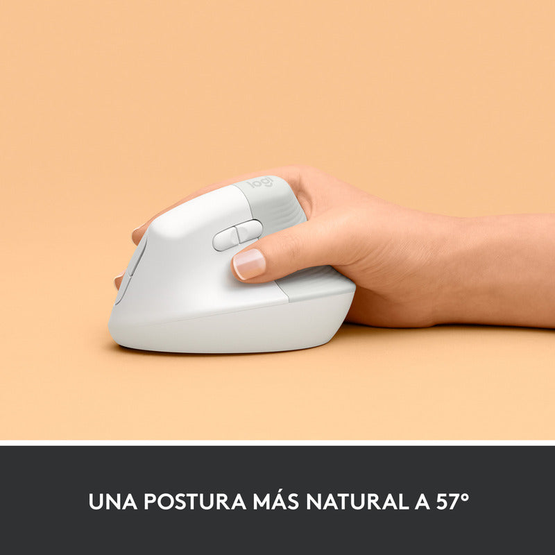 Mouse Ergonómico Logitech Lift Vertical Avanzado, Blanco