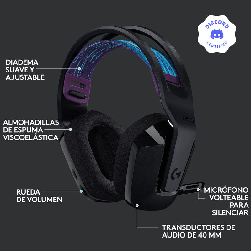 Auricular Gamer Inalámbrica Logitech G535 Lightspeed, Pc/ps5|4