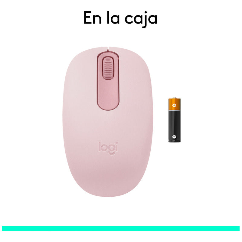 Mouse Inalámbrico Bluetooth Logitech M196, Cómodo Diseño Compacto, Rosa