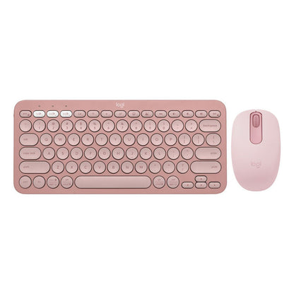 Combo Logitech Bluetooth: Teclado K380s + Mouse M196, Rosa