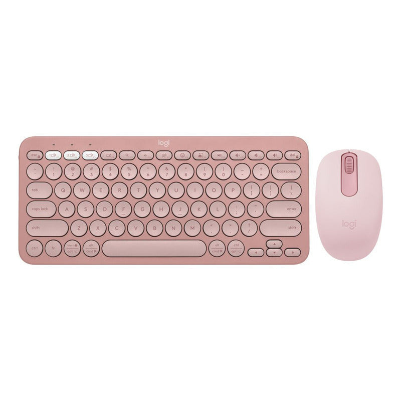 Combo Logitech Bluetooth: Teclado K380s + Mouse M196, Rosa