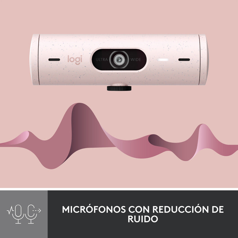 Webcam Full Hd 1080p, Rightlight 4, Logitech Brio 500 Rosado