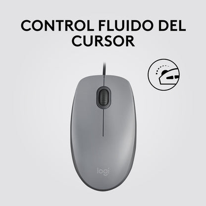 Mouse Logitech M110 Silent/ Clics 90% Más Silenciosos Gris