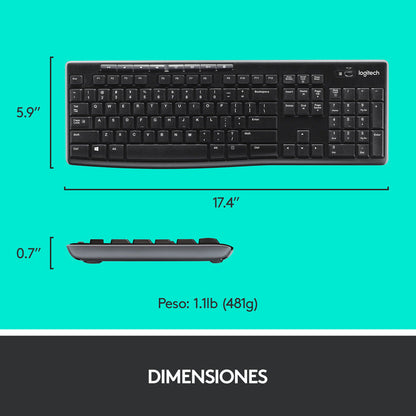 Teclado Multimedia Y Mouse Inalámbrico Logitech Mk270
