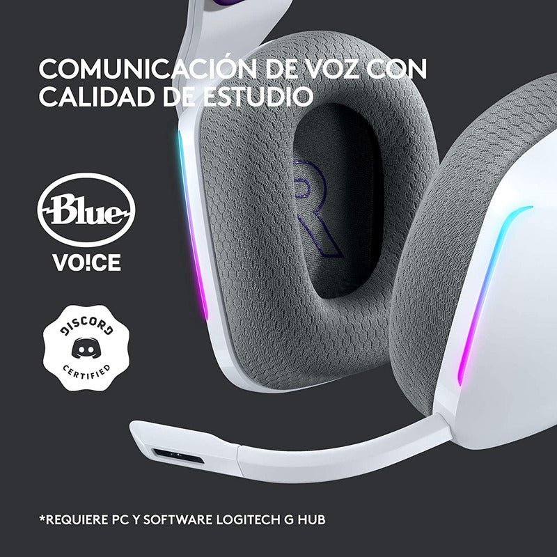 Auricular Gamer Logitech G733,  Rgb Inalámbrica / 7.1 - Blanco