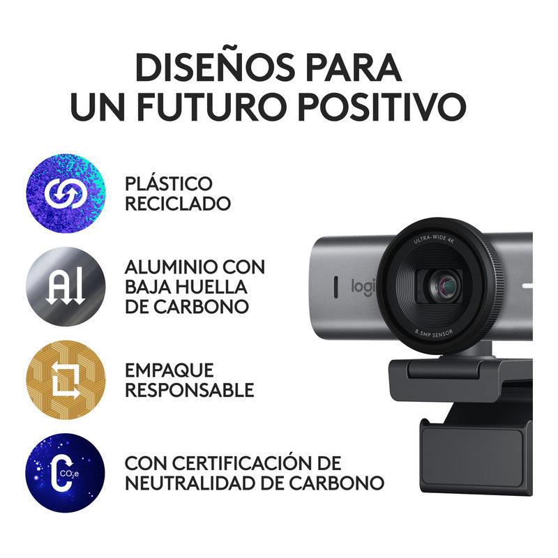 Cámara Web Logitech MX Brio Ultra HD 4K para Colaboración y Streaming