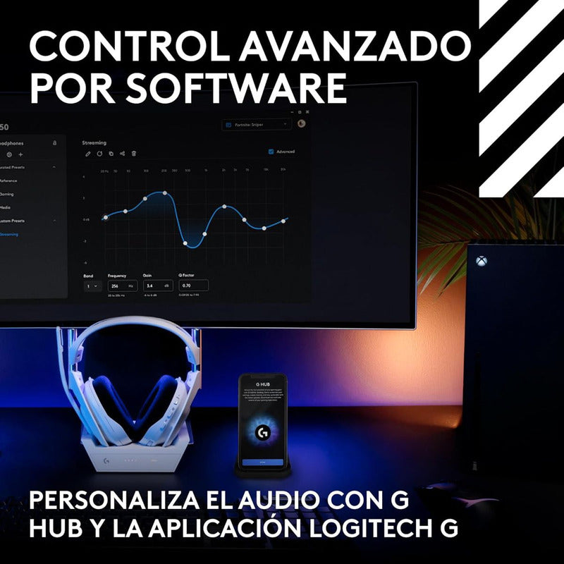 Auricular Gamer Inalámbrica + Base Logitech Astro A50 (5ta Gen) LIGHTSPEED, White