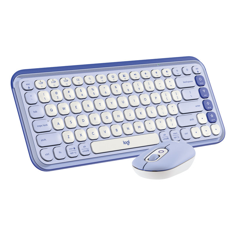 Combo Teclado Y Mouse Bluetooth, Logitech Pop Icon, Lila