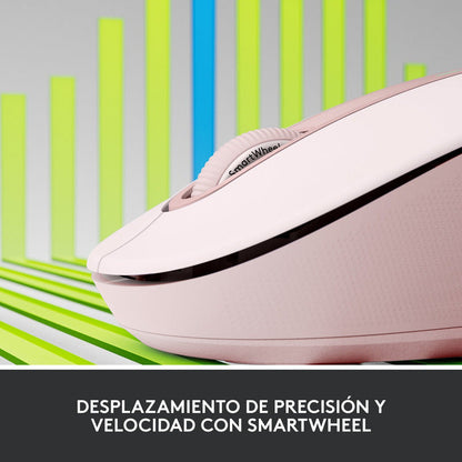 Mouse Inalámbrico Logitech Signature M650, Bluetooth Rosado