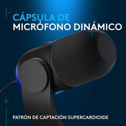 Combo Streaming Micrófono Yeti Gx + Luz Premium Litra Glow