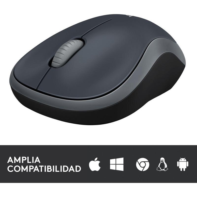 Mouse Inalámbrico Logitech M185, Win Mac Chrome Linux Gris
