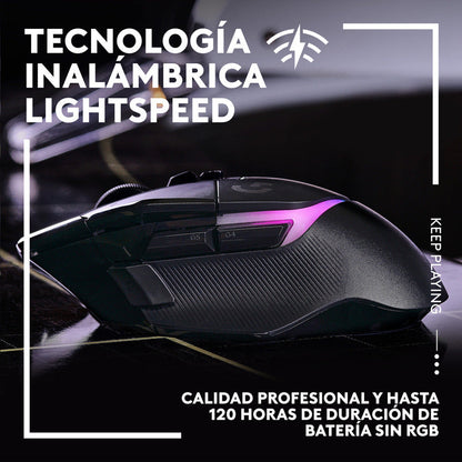 Mouse Gamer Logitech c X Plus Rgb Inalámbrico Hero 25k