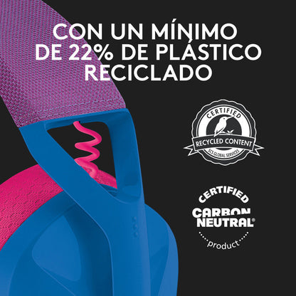 Auricular Gamer Inalámbricos Logitech G435 LIGHTSPEED y Bluetooth, Azul
