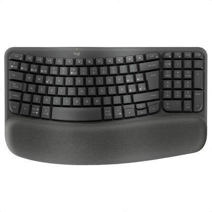 Teclado Ergonómico Inalámbrico Logitech Wave Keys, Grafito