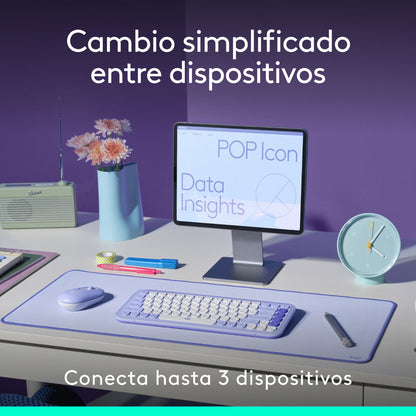 Combo Teclado Y Mouse Bluetooth, Logitech Pop Icon, Grafito