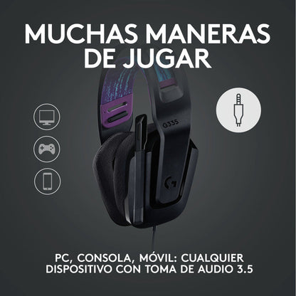 Auriculares Gamer Logitech G335, Pc, Ps5, Xbox / Color & Confort