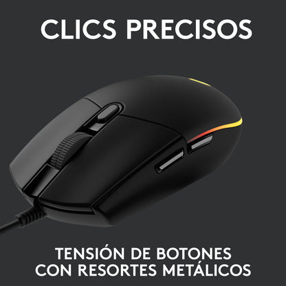 Mouse Gamer Logitech G203 RGB LIGHTSYNC, 6 Botones 8.000 DPI, Negro