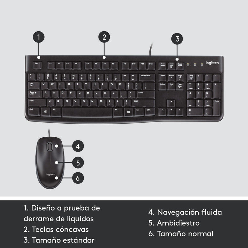 Teclado Y Mouse Usb Plug And Play Logitech Mk120