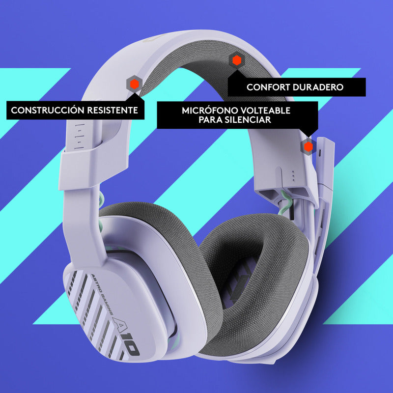 Auricular Gamer Astro A10 Gen 2, Pc/Ps5/Ps4, Xbox, Lavanda
