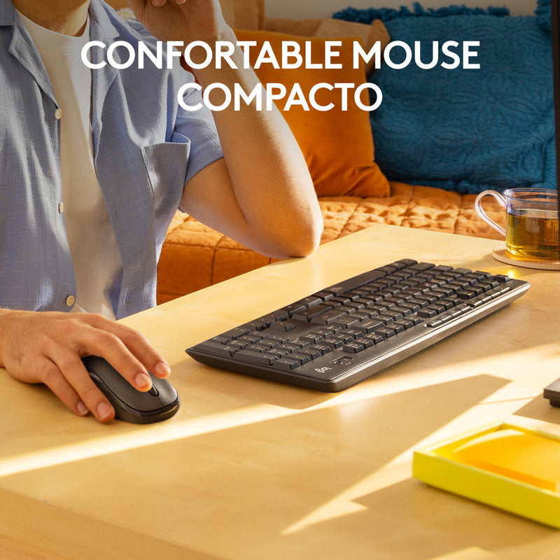 Combo Teclado y Mouse Inalámbrico Silencioso Logitech MK295 Silent