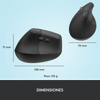 Mouse Ergonómico Logitech Lift Vertical Left  Avanzado Zurdo