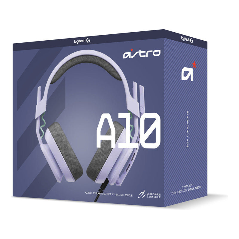 Auricular Gamer Astro A10 Gen 2, Pc/Ps5/Ps4, Xbox, Lavanda