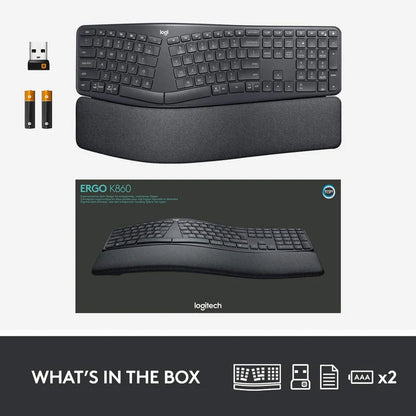 Combo Logitech Mouse Lift Ergo Negro + Teclado Ergo K860