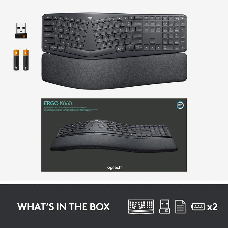 Combo Logitech Mouse Lift Ergo Negro + Teclado Ergo K860