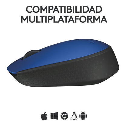 Mouse Inalámbrico Logitech M170, Cómodo Y Portátil, Azul
