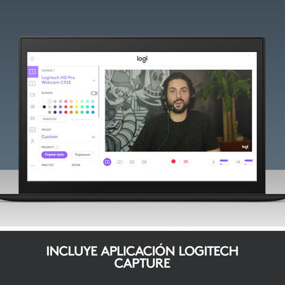 Webcam Ideal Streaming Logitech C922 Pro Stream Con Trípode