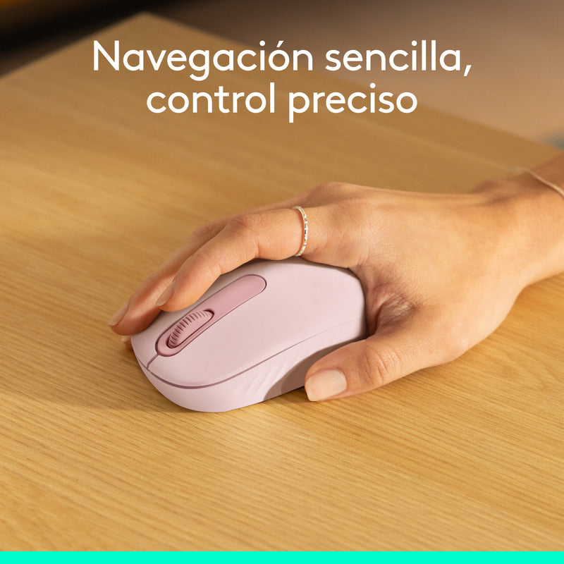 Mouse Inalámbrico Bluetooth Logitech M196, Cómodo Diseño Compacto, Rosa