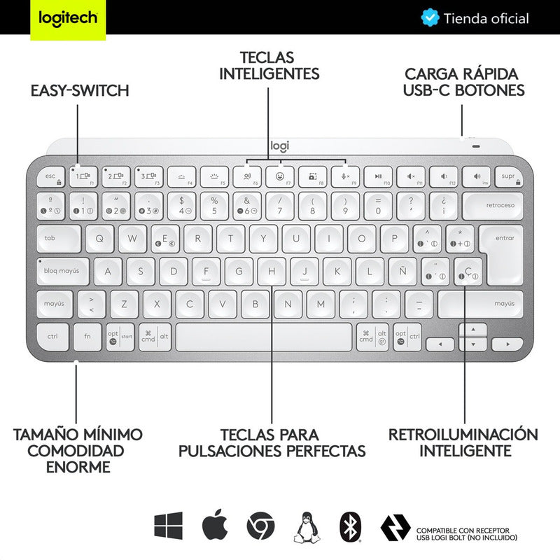 Combo Logitech Avanzado Teclado Mx Keys Mini + Master 3s Wh