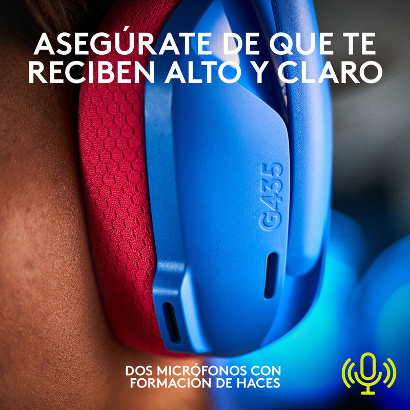 Auricular Gamer Inalámbricos Logitech G435 LIGHTSPEED y Bluetooth, Azul