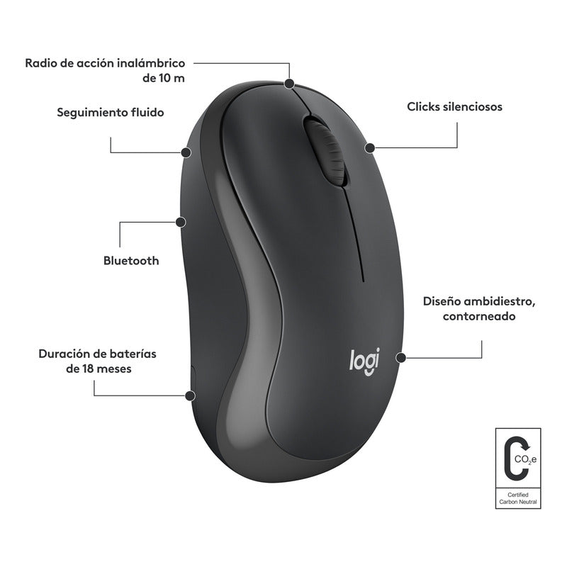 Mouse Bluetooth Logitech M240 Silent Negro