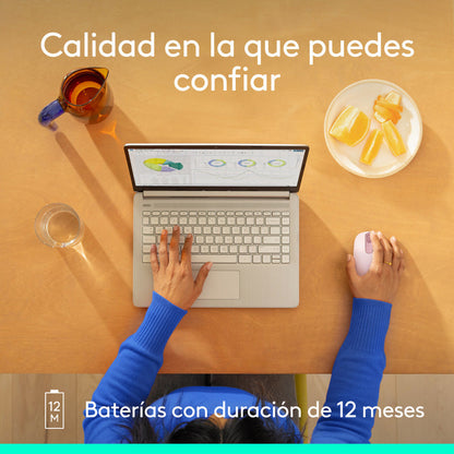 Mouse Inalámbrico Bluetooth Logitech M196, Cómodo Diseño Compacto, Rosa