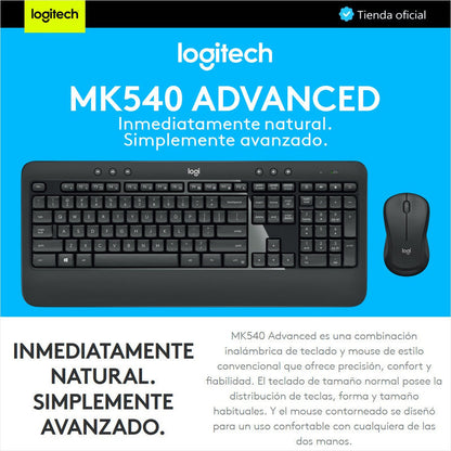 Combo Inalámbrico Logitech Mk540 + Pad Mouse Studio Series