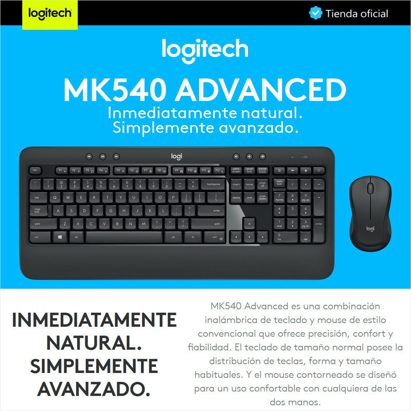 Combo Inalámbrico Logitech Mk540 + Pad Mouse Studio Series