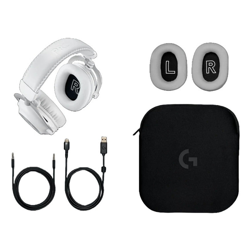 Auricular Gamer Inalámbrica Logitech Pro X 2 Lighstpeed/3.5/Bluetooth, Blanco